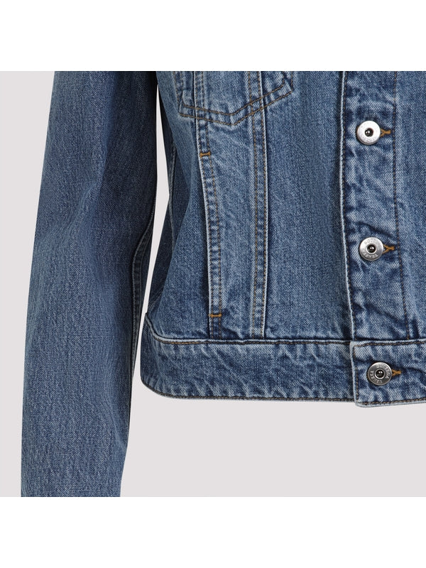 Back Logo Patch Denim Trucker Jacket