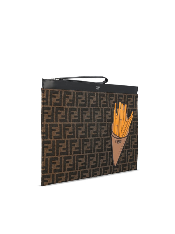 FF Jacquard Appliqué Large Clutch