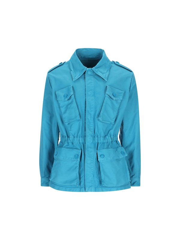 Back Triangle Patch Multi-pocket Cotton
  Jacket