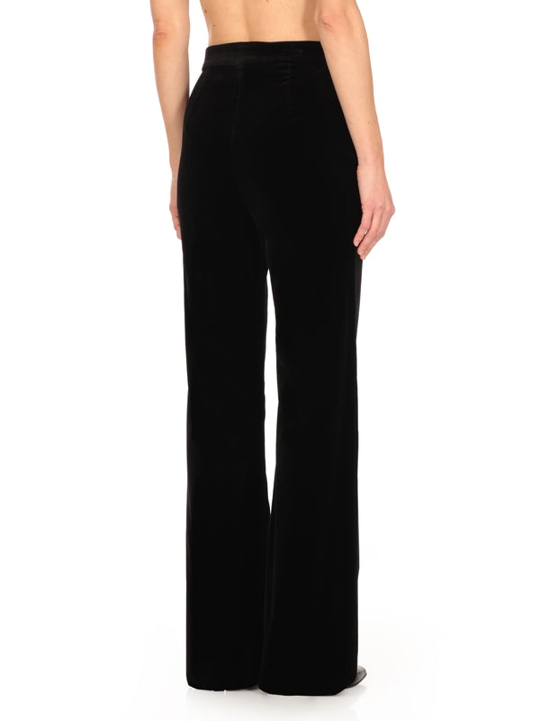 Aceto High-Waist Velvet Pants