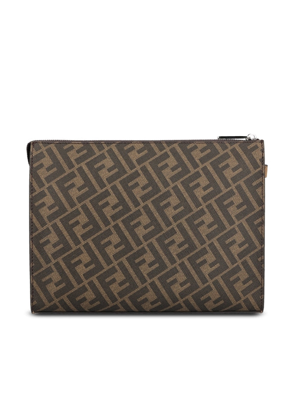 FF Leather Fabric Clutch