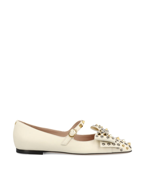 Valentino White Flat Shoes