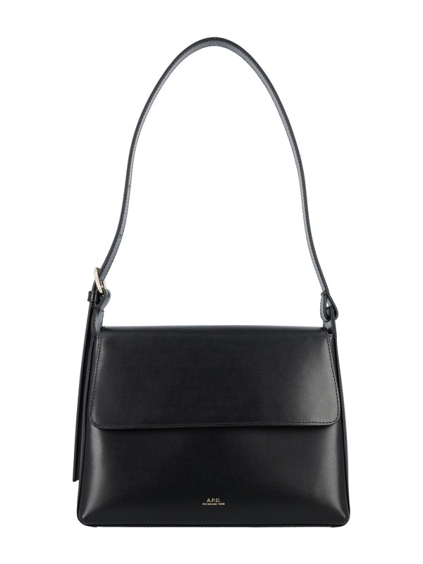 Virginie Logo Leather Shoulder Bag