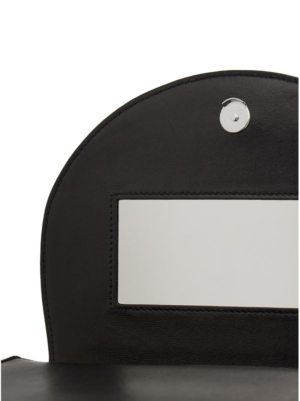 'Canteen' Black Shoulder Bag with Adjustable Shoulder Strap in Leather Woman Crossbody & Shoulder Bags