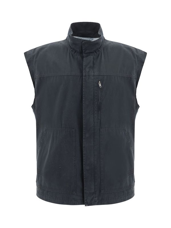 Back Denim Panel Cotton Nylon Vest