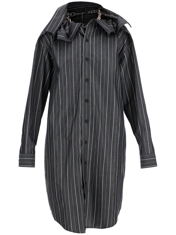 Evergreen Stripe Shirt Mini Dress