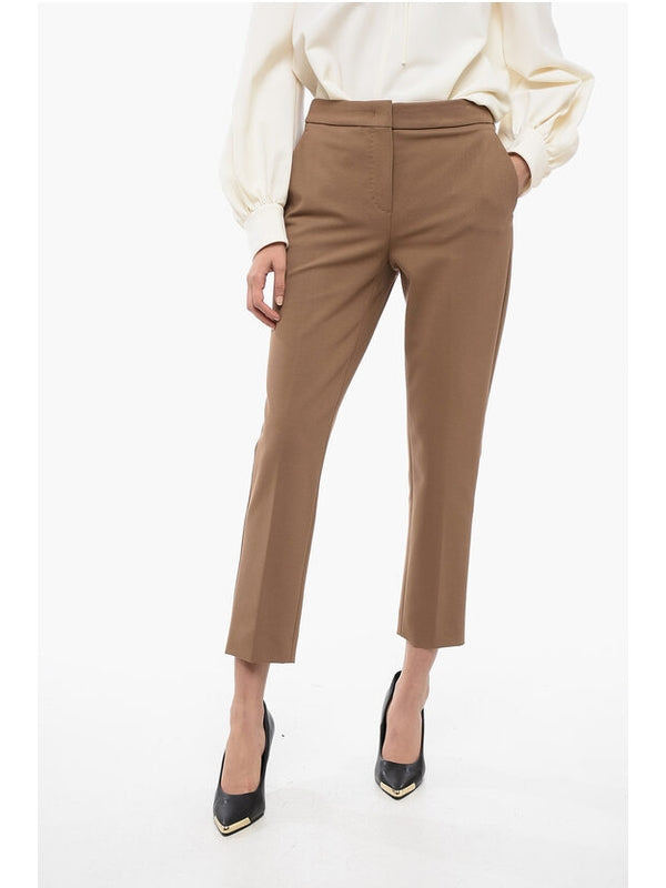 Brown Cropped Tailored Pants