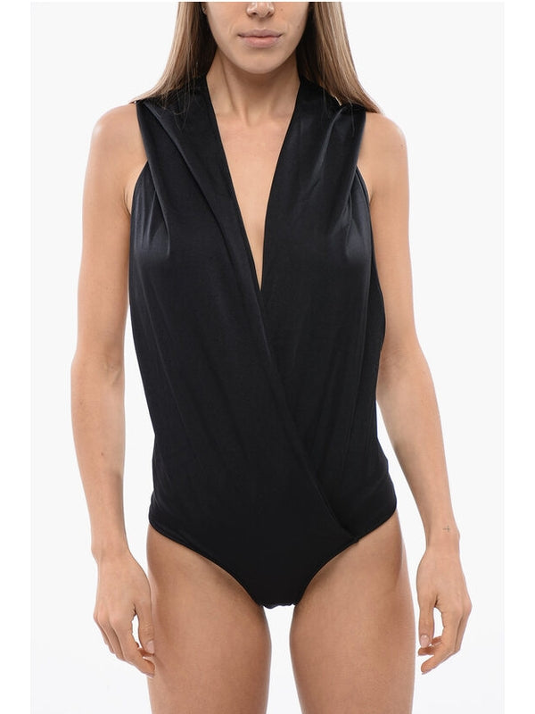 V-neck Hooded Bodysuit