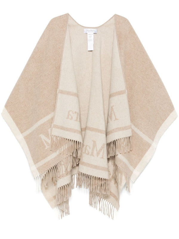 Logo Jacquard
  Fringe Wool Cape