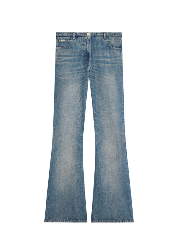 Washed Cotton Denim Pants