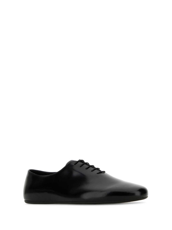 Brushed Leather Flat Derby
  Shoes