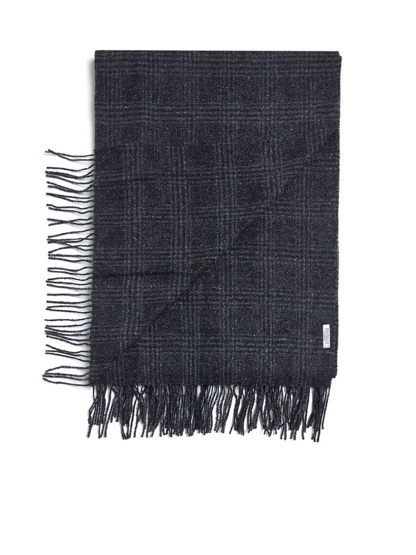 Check Pattern Cashmere Silk Scarf