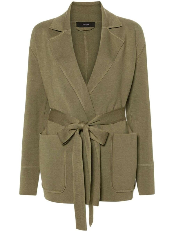 open-front stretch-silk blazer Tailored Jackets