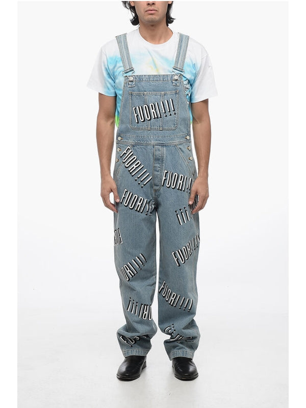 Fuor Printing Denim Jumpsuit