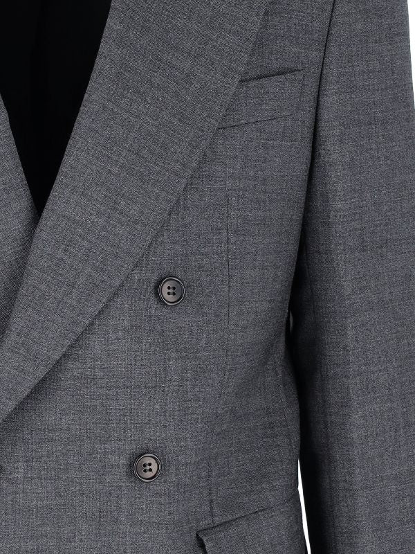 Gray Wool Double-breasted Jacket