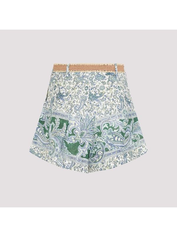 Allover Printing Linen Shorts