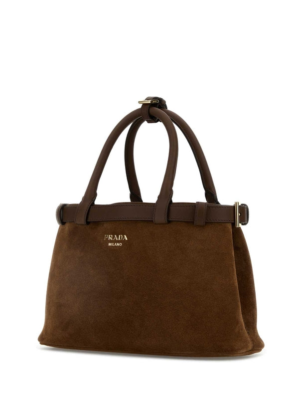 Belted Suede Tote Bag