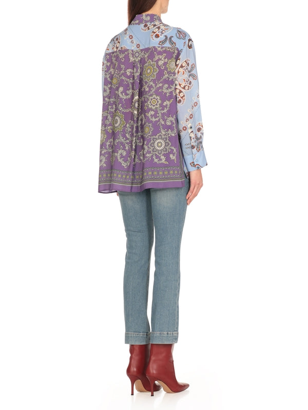 Alcazar Paisley Flower Pattern Silk Shirt