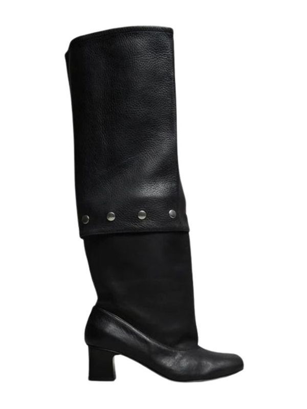 Jolie Snap Button Leather High Boots