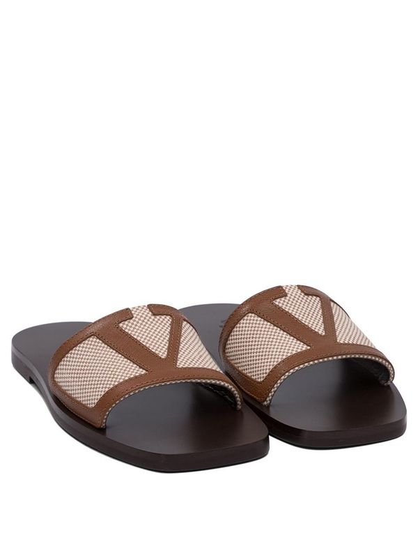 V Logo Cotton Slide