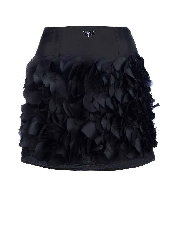 Triangular Logo Satin Mini
  Skirt