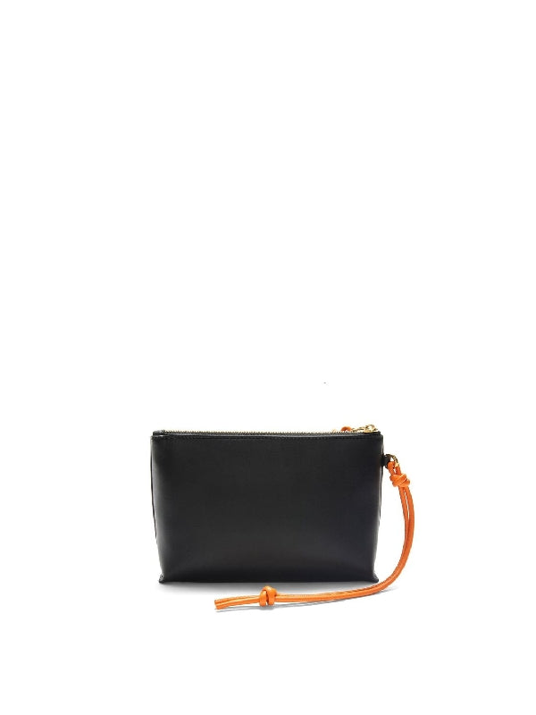 T Strap Leather Clutch