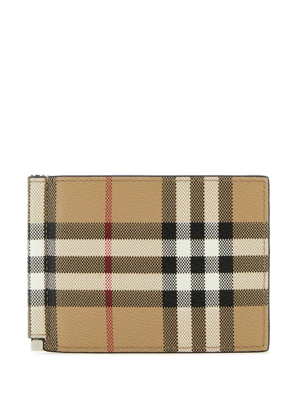 Vintage Check Money Clip Wallet
