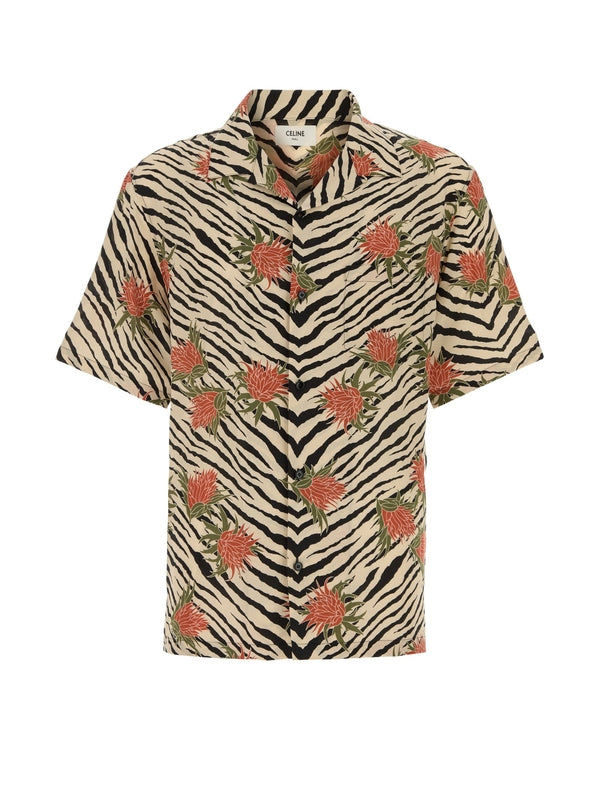 Celine Beige Animal Pattern Shirts