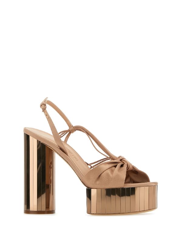 Metallic Platform Sandals Heels