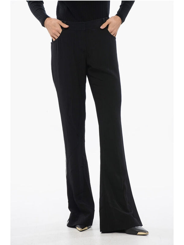 Side Rhinestone Detail Flare Pants