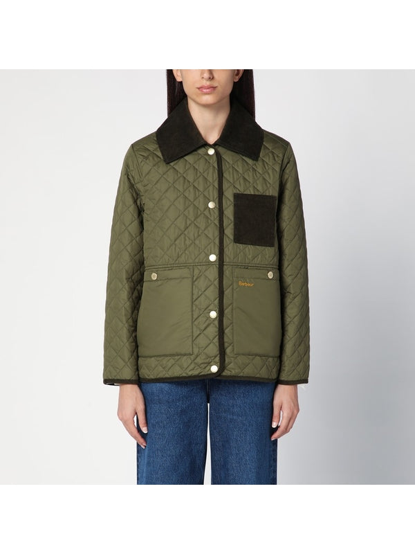 Embroidered Logo Quilted Jacket