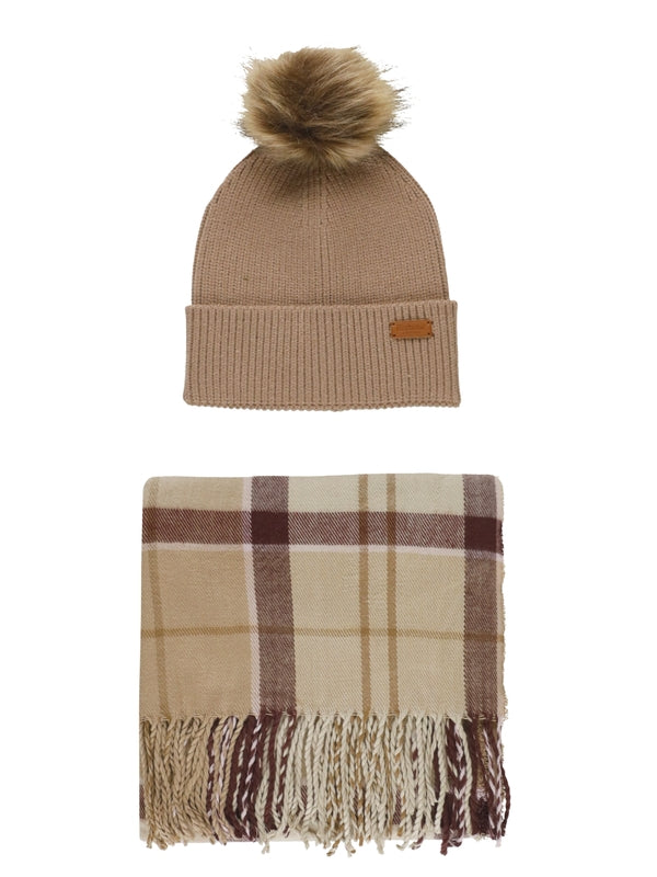 Logo Label Beanie Scarf Set