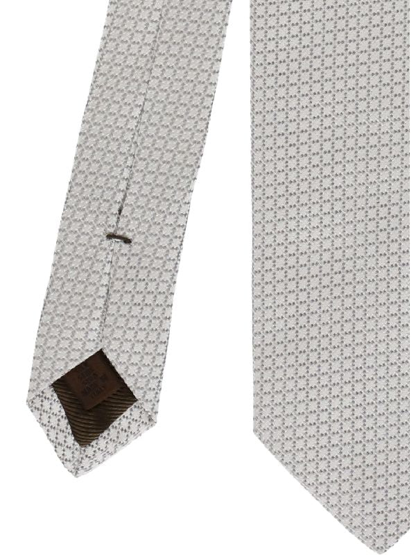 Silver Pattern Silk Necktie