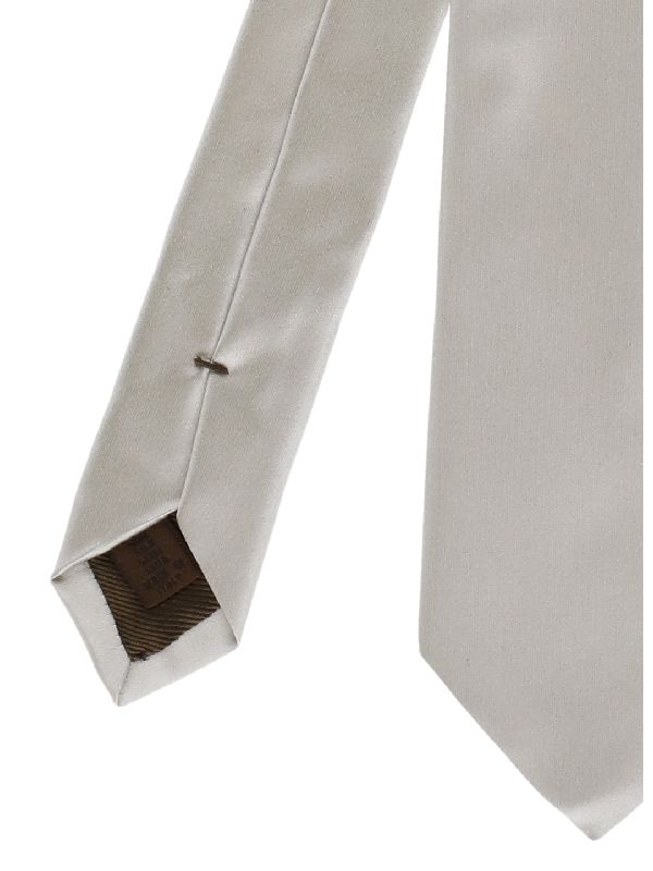 Shiny Silver Silk Necktie