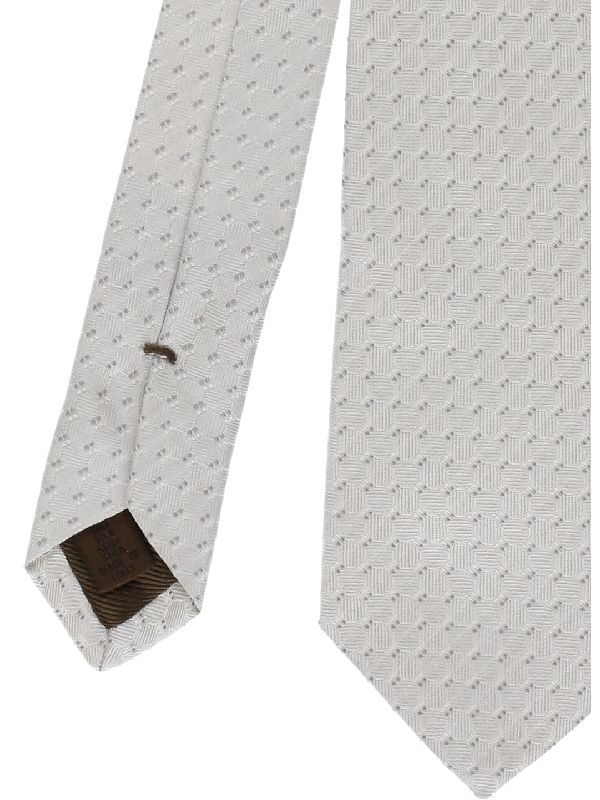 Silver Pattern Silk Necktie