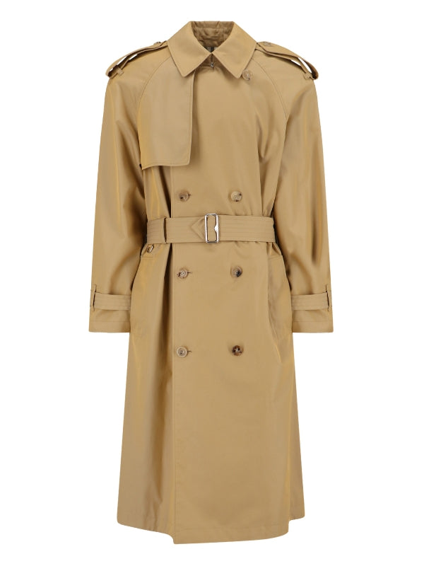 Belted Cotton Double Trench Coat