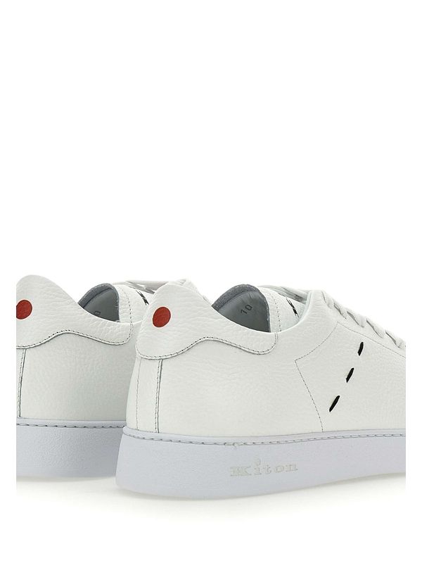 White Leather Low-Top Sneakers