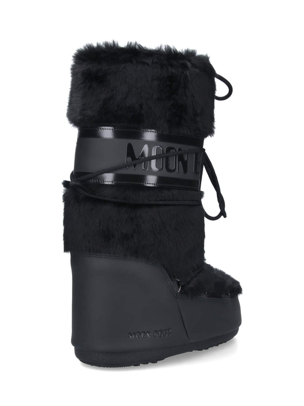 Fake Fur Lace-Up Boots