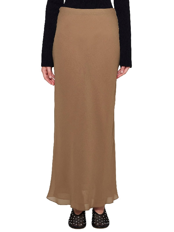 Mauva Silk Midi Skirt