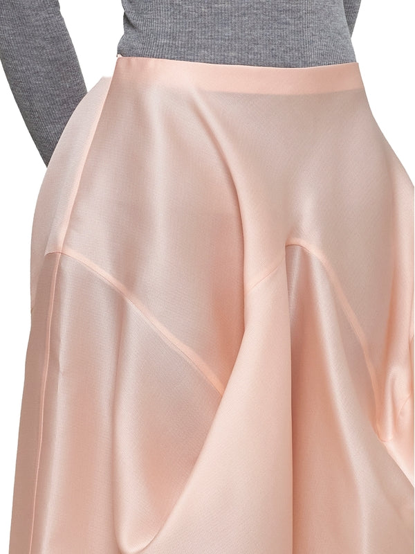 Pink Drape Silk Skirt