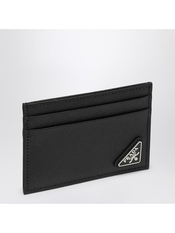Triangle Logo Leather Card Wallet