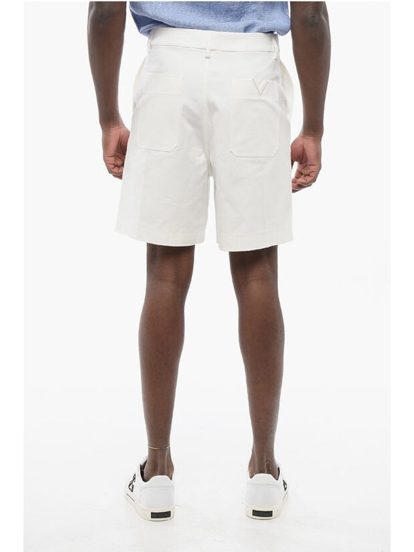 White Cotton Bermuda Shorts