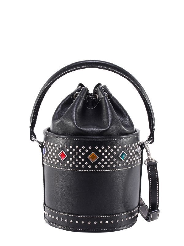 Bahia Stud Smooth Leather Bucket Bag Small