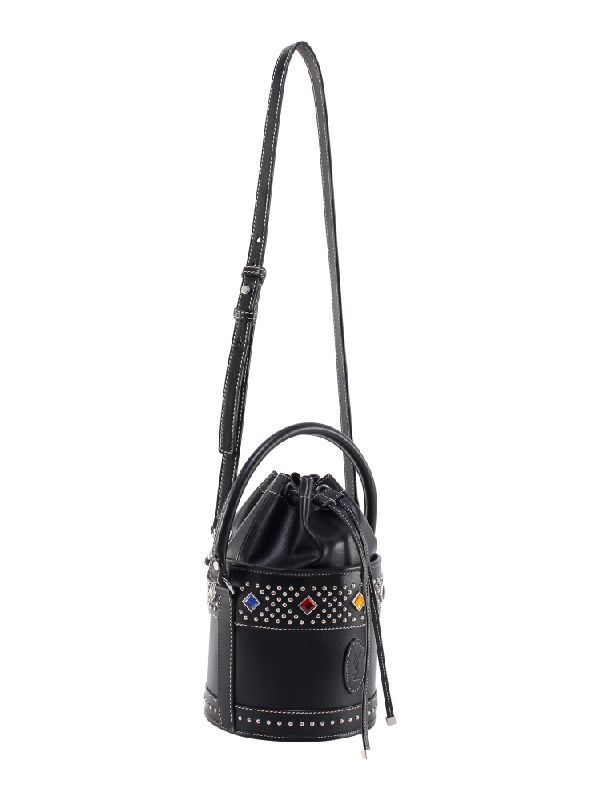 Bahia Stud Smooth Leather Bucket Bag Small