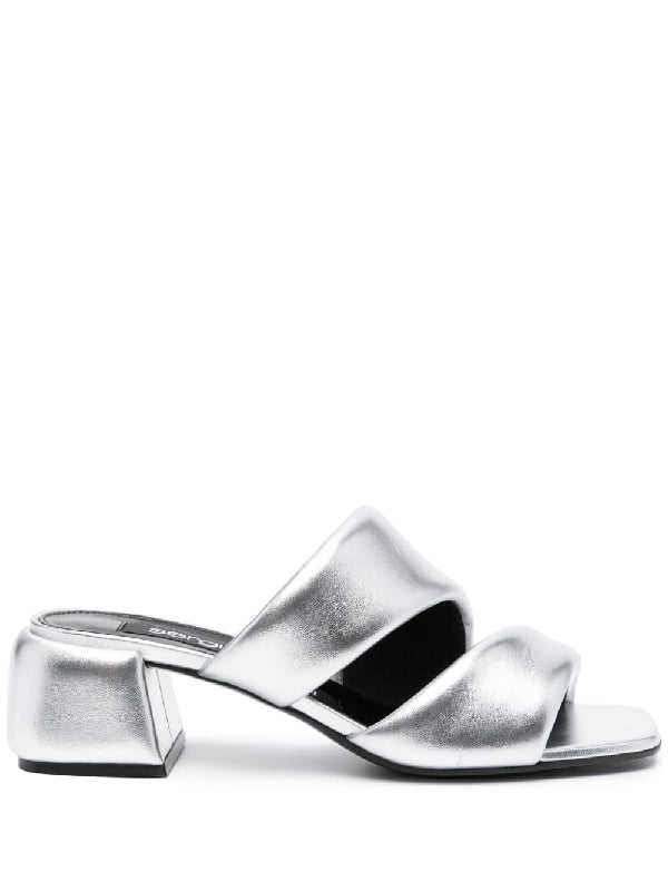 SR Spongy Metallic Mule Sandal Heel