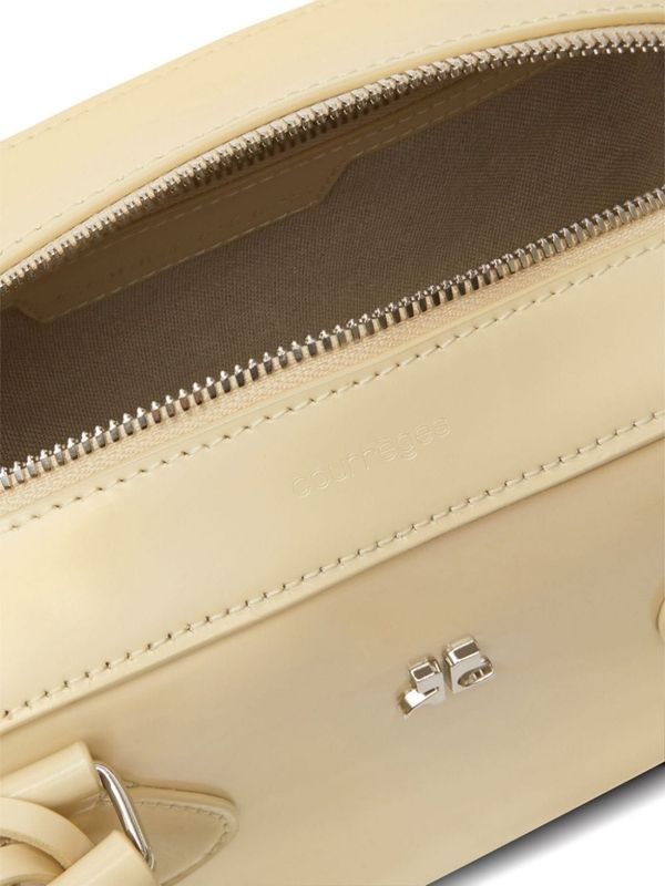 Metal Logo Leather Tote Bag