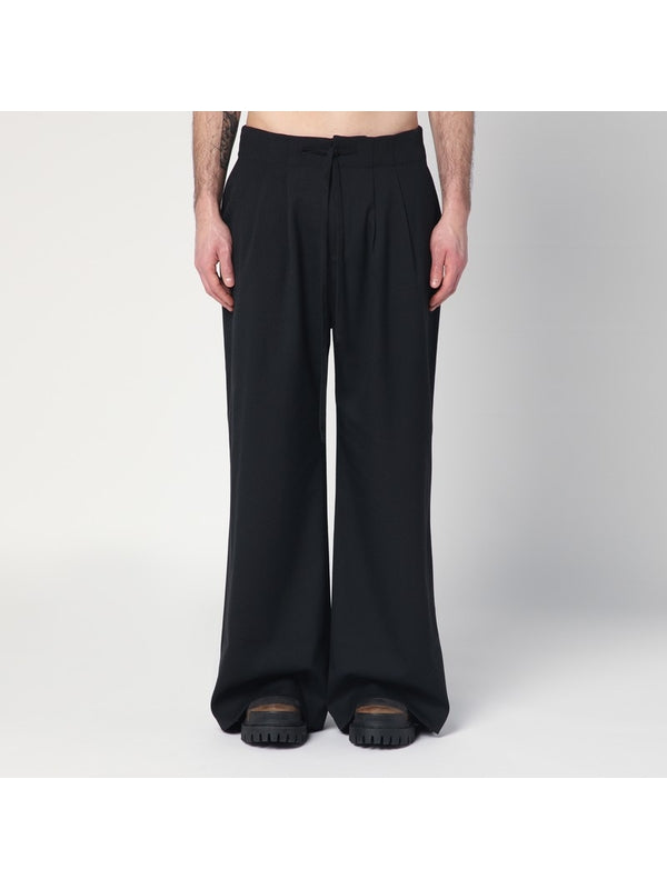 Wool Blend Wide Trousers