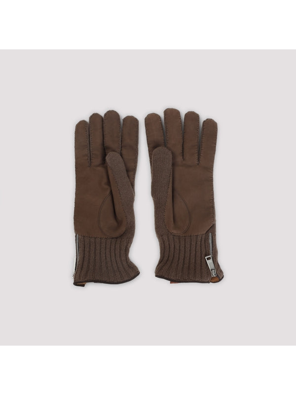 Z Zegna Brown Wool Gloves