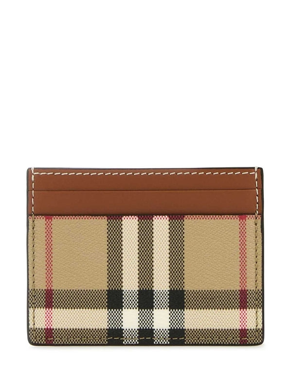 Burberry Beige Checked Card Holders