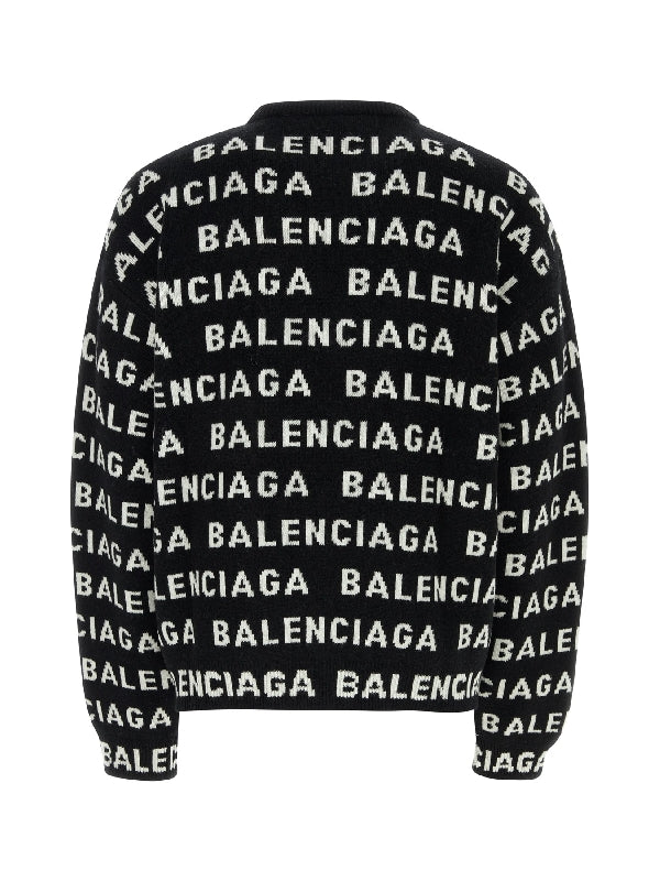 All-over Logo Jacquard Wool Knit